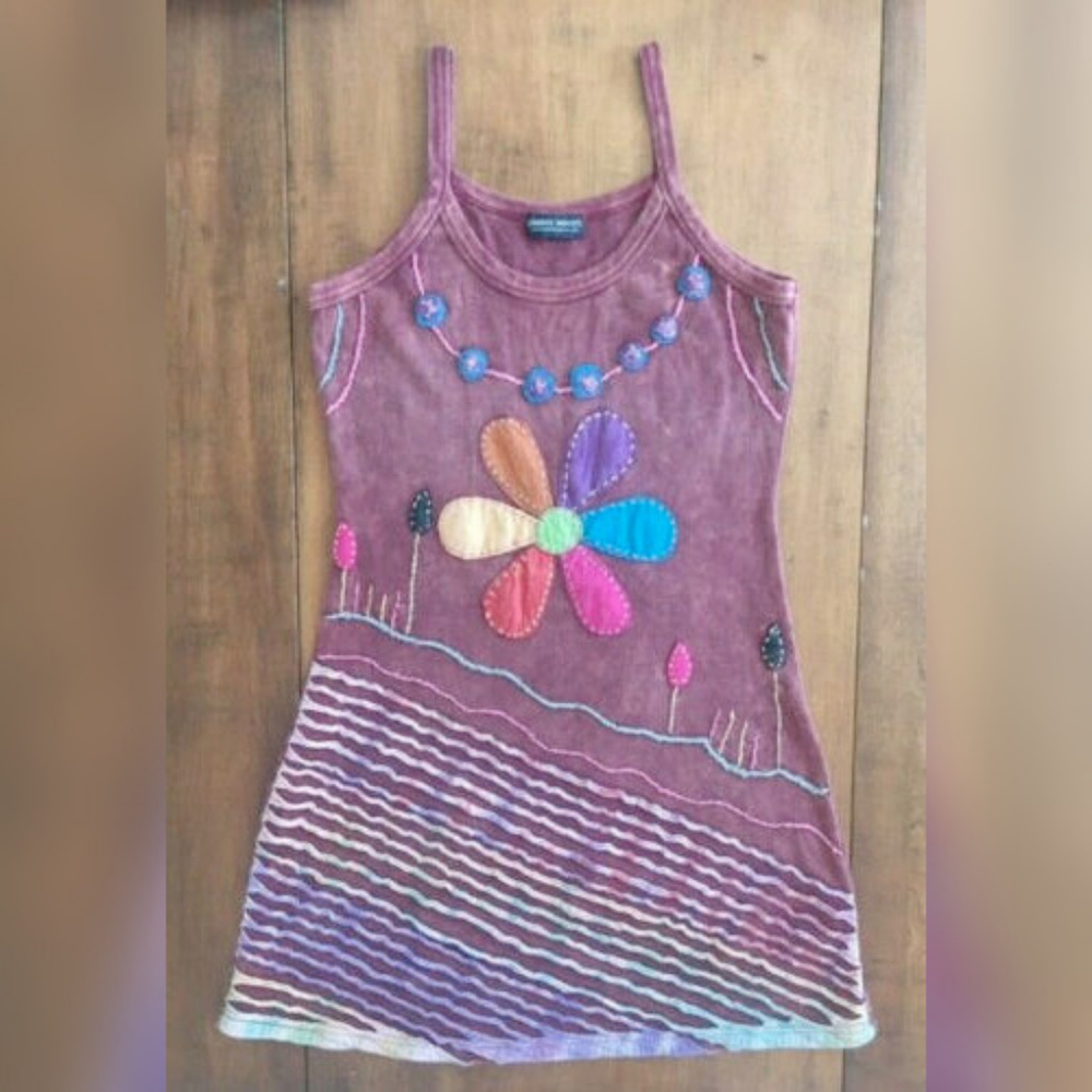 LUMBINI IMPORTS SLEEVELESS EMBELLISHED TANK DRESS